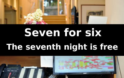 “Seven for six”… the seventh night is free in the middle and low seasons
