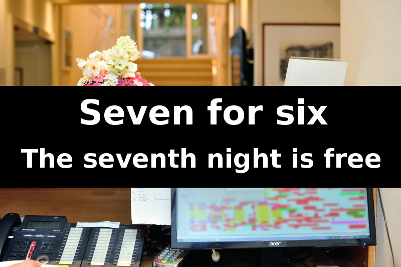 “Seven for six”… the seventh night is free in the middle and low seasons